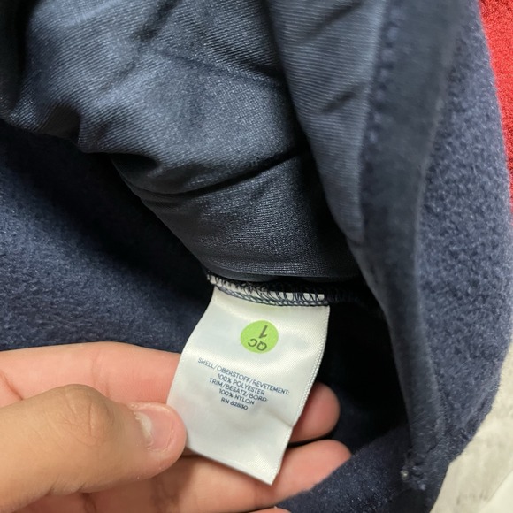 NWT Lands End Sweater Mens Red Blue Fleece 1/4 Snap Outdoor Pullover sz XL - Picture 5 of 10